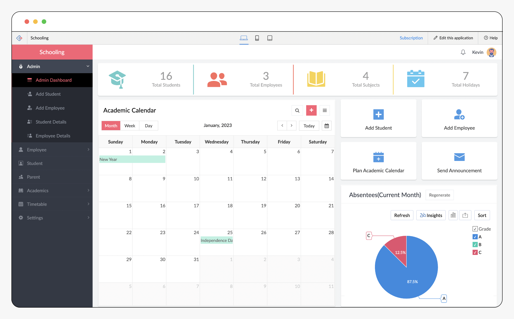 Schoole management software
